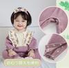 Baby Nest Baby Clothes Girl Coverall Romper Long Sleeved Baby Clothes Front Opening Clothing Newborn Clothes Cute Purple 90 Children's (18-24 months)