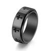 2025 Black/Sliver/Gold Color Cross Rotatable Spinner Rings Men Women Anxiety Ring Worry & Stress Relief Ring