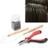 500 шт. Силиконовые кольца для наращивания волос, изогнутые плоскогубцы, крючок, игла для протягивания, набор инструментов для наращивания волос