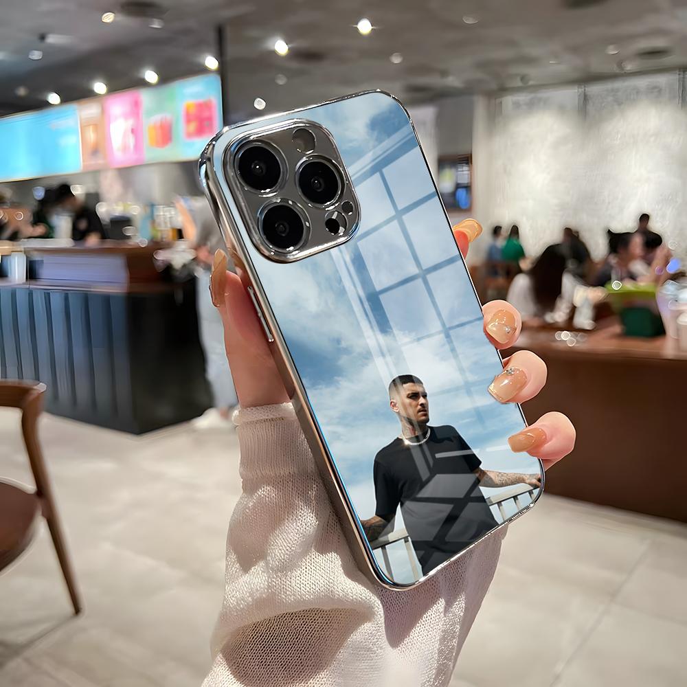 Чехол для телефона singer Z-Zayn Malik для iPhone 17 Pro Max 15 Pro 16 14 Plus 12 13 Mini 11 Pro, ударопрочный, гальванизированный, стеклянная крышка