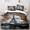 Eiffel Tower Duvet Cover Set King Size Paris Cityscape Twin Bedding Set Polyester Comforter Cover Boys Girls
