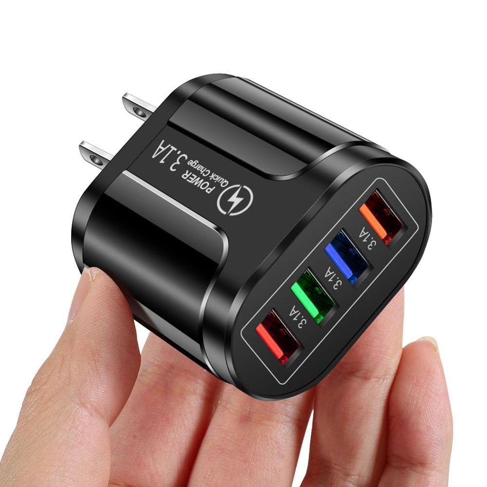 Travel 4 Ports UK EU US Plug Fast Quick Charger Power Supply USB Transformer Adapter