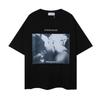 Printed short-sleeved T-shirt for men and women, loose summer trend for couples