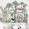 Лесные животные Слоны Панды Жирафы Наклейки на стены для детских комнат Украшения для гостиной и спальни Самоклеящиеся наклейки