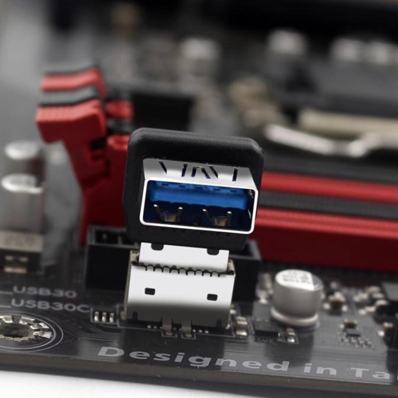 Адаптер USB-разъема 10 Гбит/с Адаптер USB3.1 к TYPE E для материнской платы компьютера Панель-адаптер TYPE E Угловой разъем
