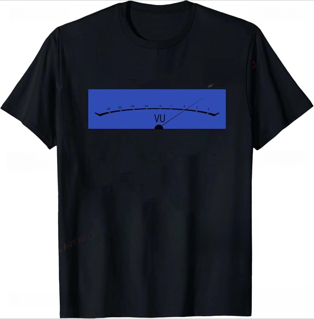 Volume VU Meter Vintage Unisex Tshirt Audio Engineer Recording Crew Neck Summer Unisex Short Sleeve Casual Top Aesthetic Clothes