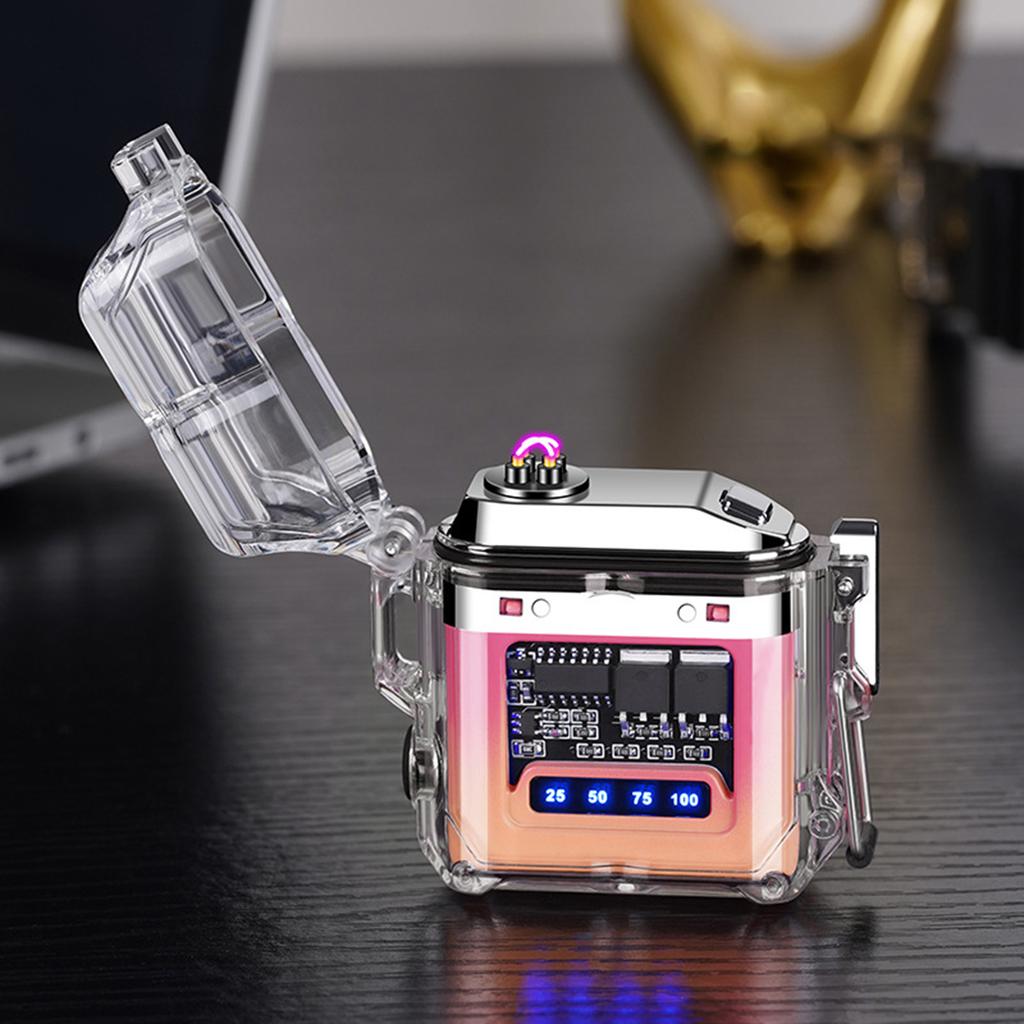 2025 New Transparent Shell Double Arc USB Electronic Lighter TYPE-C Fast Charge COB Lighting Plasma Lighter Electric Waterproof