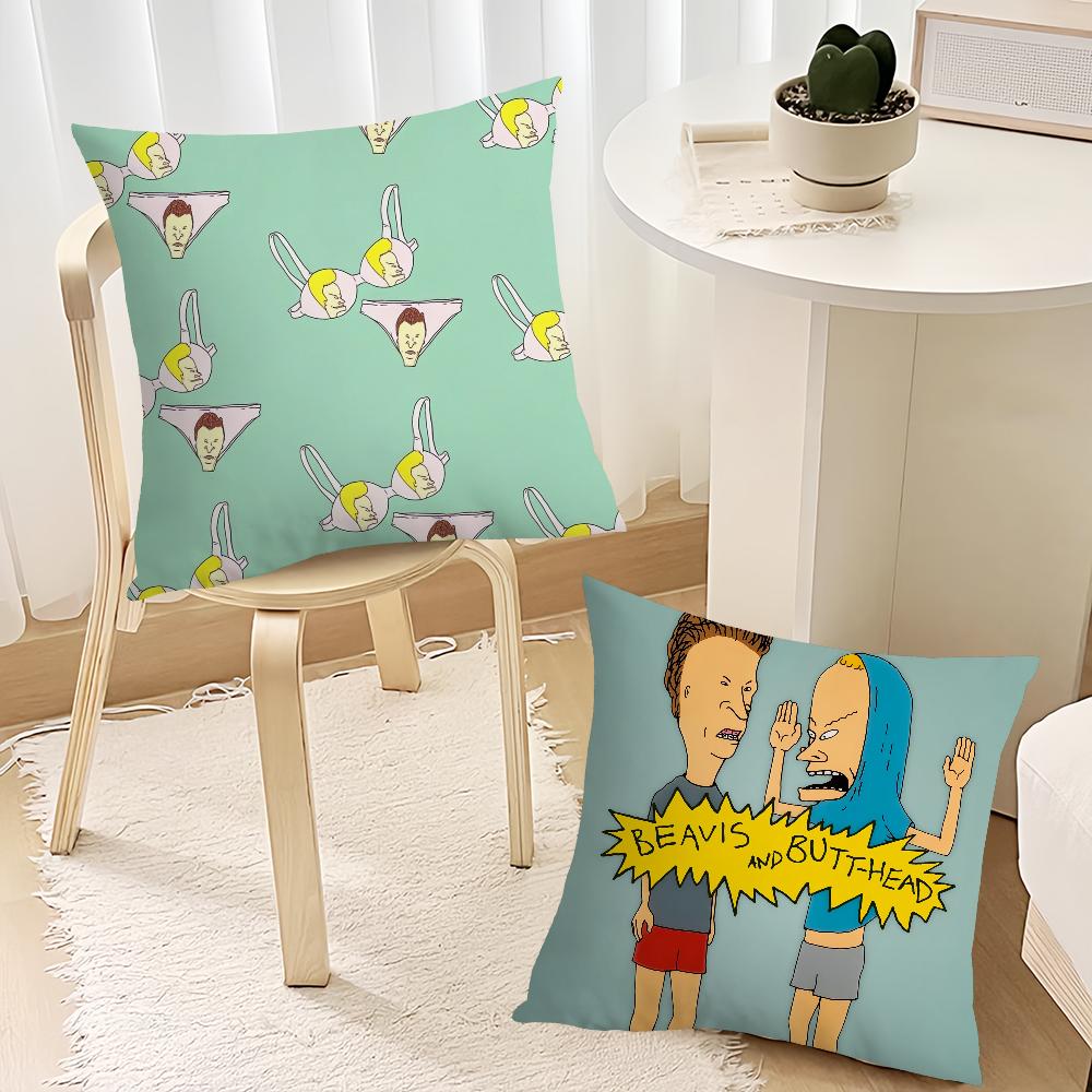 Living Room Headboard Bedroom Office Cushion Cushion Cartoon B-Beavis and Sofa B-Butt-Head Nap Funny Time Pillow Case