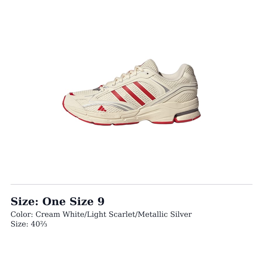 adidas Spiritain 2000 ПУ, Текстиль, Синтетическая кожа Низкие повседневные кроссовки для бега Унисекс Белый Красный Серебристый JH8027