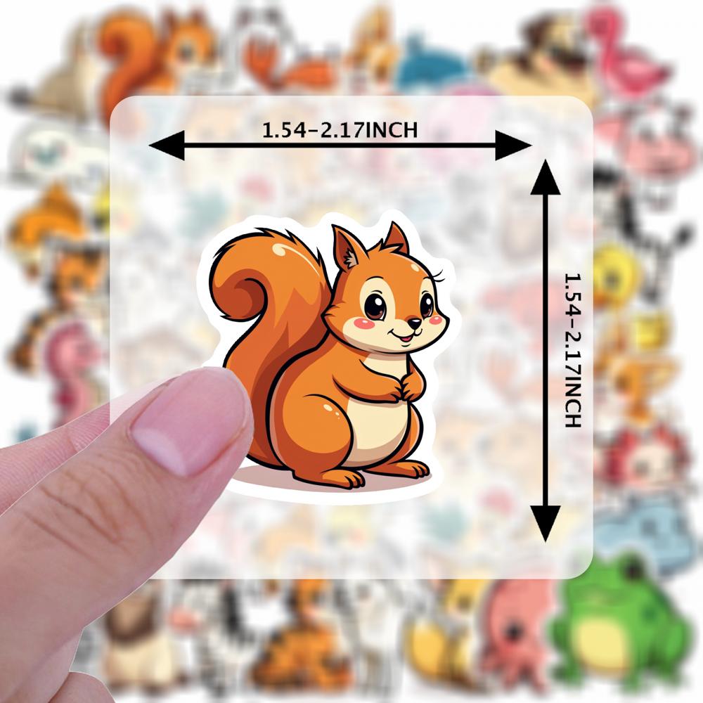 35pcs-50pcs Cute Animals Stickers Cartoon Cute Creatures DIY Stickers Stickers For DIY Phone Guitar Laptop Notebook