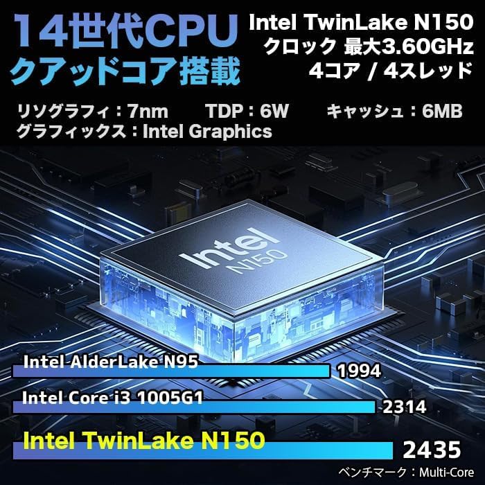 Ноутбук TwinLake N150 с JIS японской 14-го поколения широкоэкранный Full HD Windows PCIe 256 ГБ 12 ГБ USB и клавиатурой WPS Office, PS15J, четырехъядерный процессор,