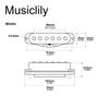 Musiclily 50mm Stratocaster Pickup, Single Coil, Middle PU, for ST Electric Guitar, Black