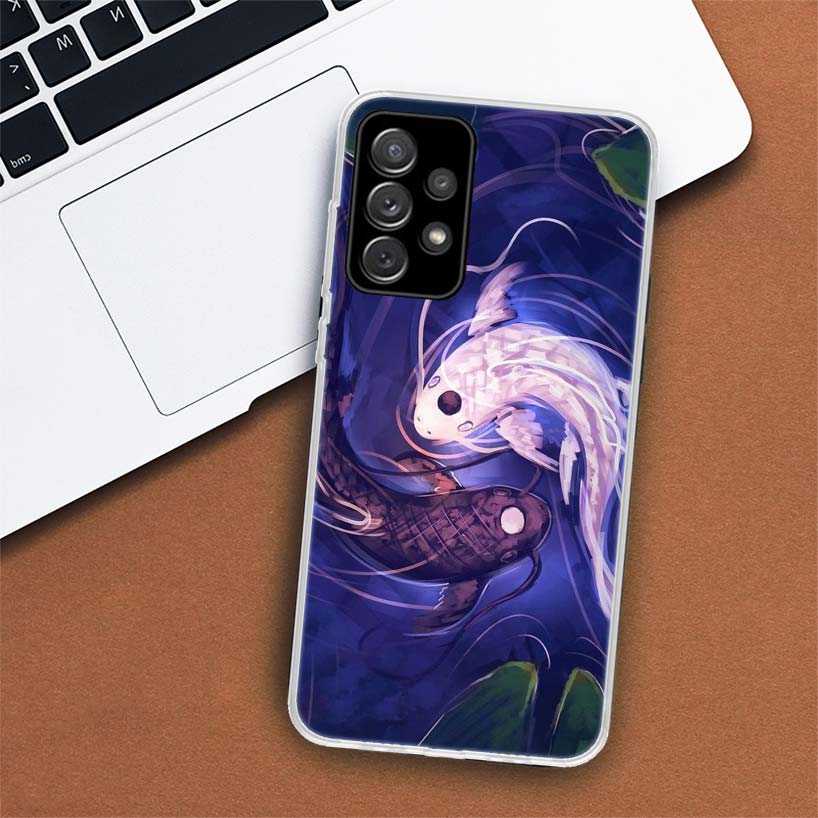 Япония Рыба Кои Инь Ян Искусство Чехол для Телефона Для Samsung Galaxy A51 A71 A50 A70 A40 A30 A20E A10 A41 A31 A21S A11 A01 A6 A8 + A7 A9 Pl
