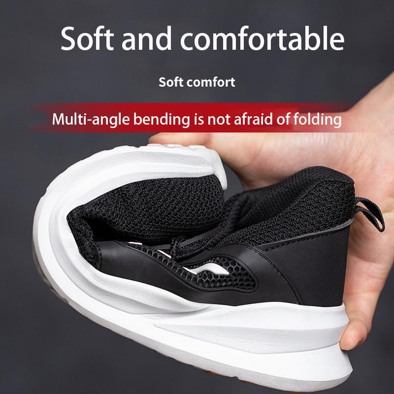 Рабочая защитная обувь, мужские легкие неразрушимые рабочие кроссовки, защитные ботинки со стальным носком, черные, размер 36-46