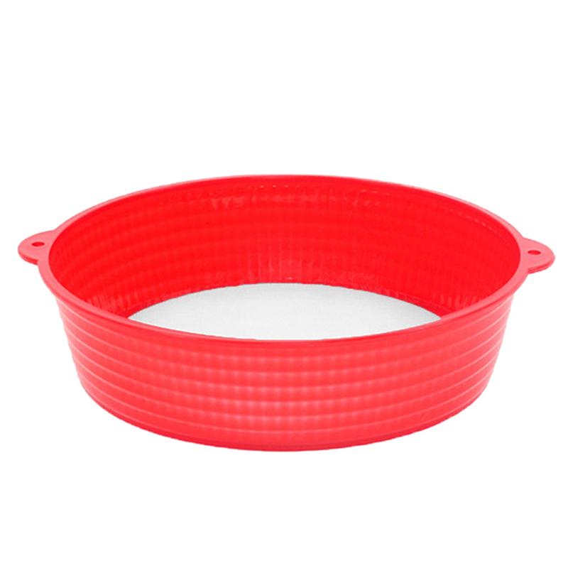 Kitchen Gadgets  Handheld 19Cm Round Shape Plastic Flour Sifter Strainer