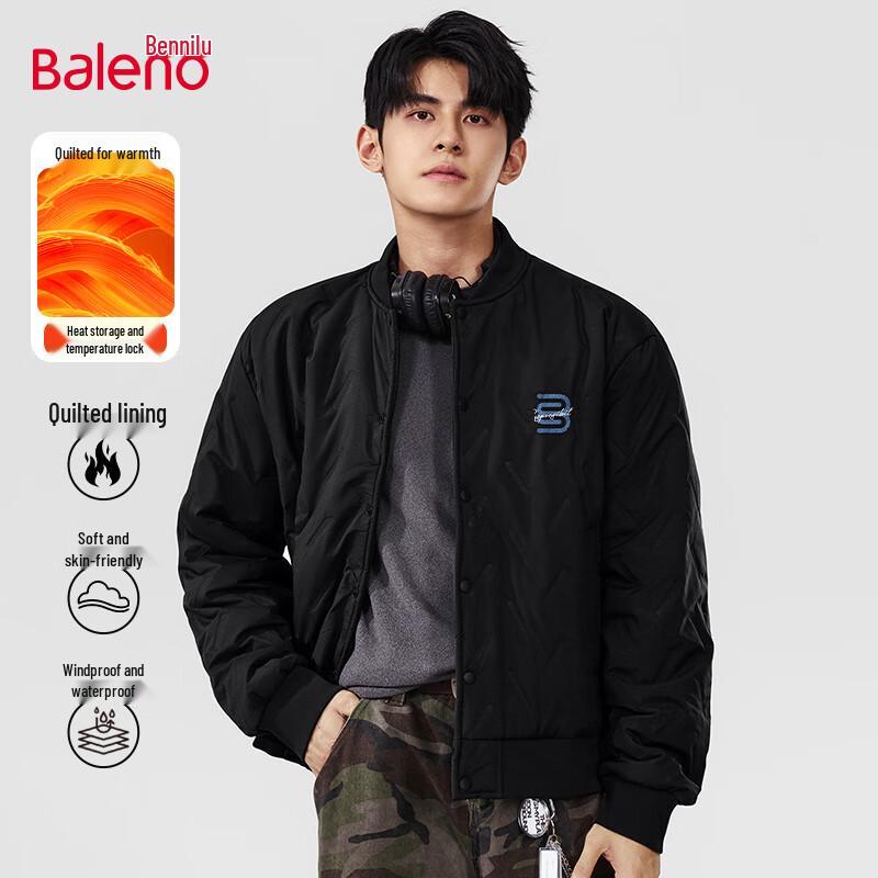 Baleno Men's Loose-fit Winter Baseball Collar Padded Jacket