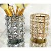 Metal Makeup Brush Storage Tube Eyebrow Pencil Makeup Organizer Bead Crystal Jewelry Storage Box