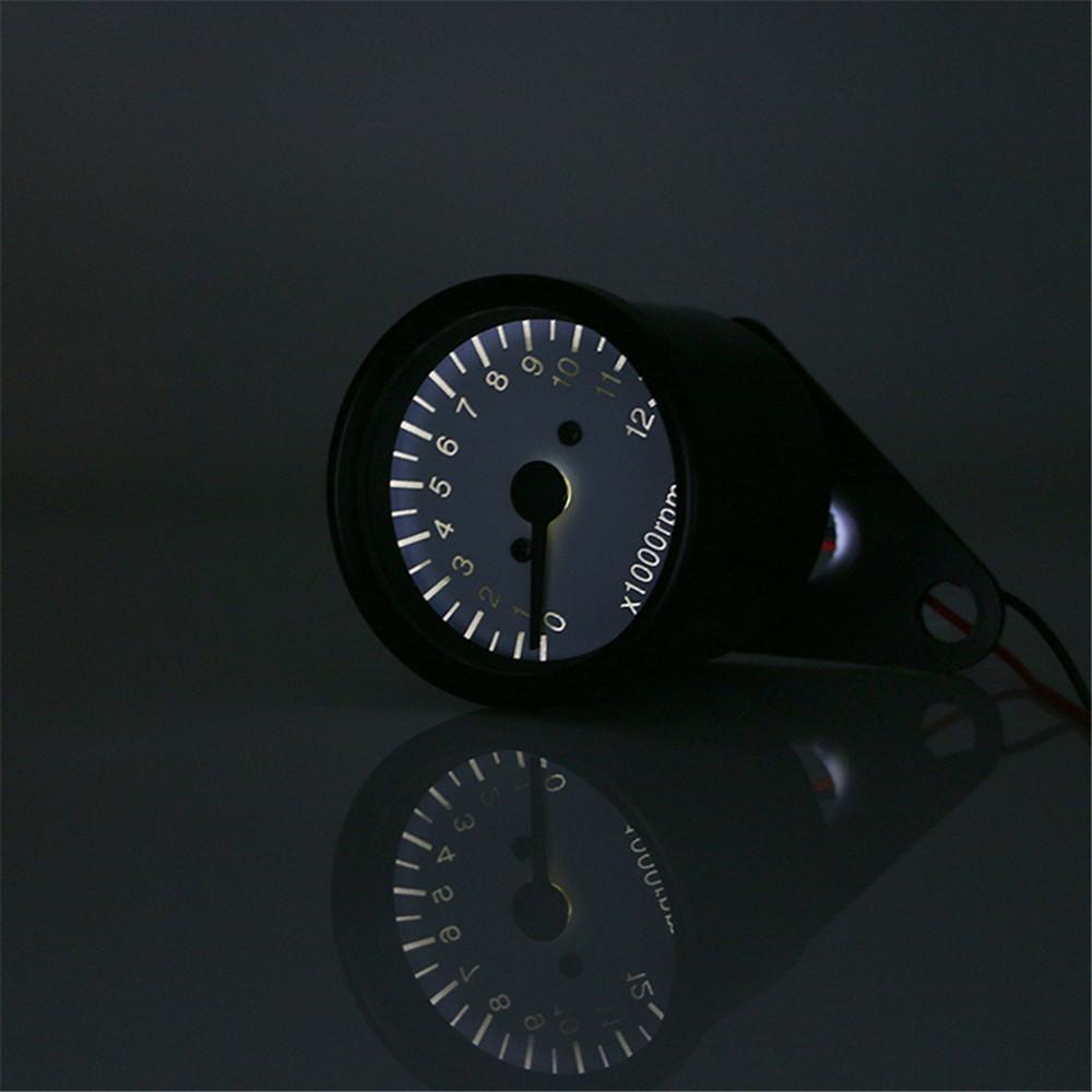 Motorcycle Tachometer 0-12000 Tach RPM Gauge Rev Counter Universal For Harley Suzuki Honda DC 12V