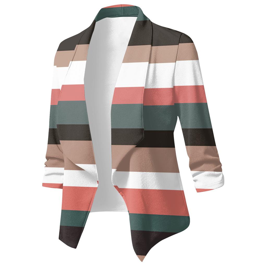 Женская повседневная модная легкая куртка средней длины с принтом в стиле ретро, кардиган