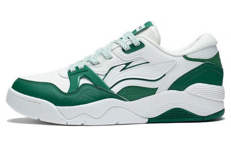 Li Ning Basketball Culture OG 90 Abrasion Resistant Breathable Low top Vintage Basketball Shoes White Green ABCT047-3