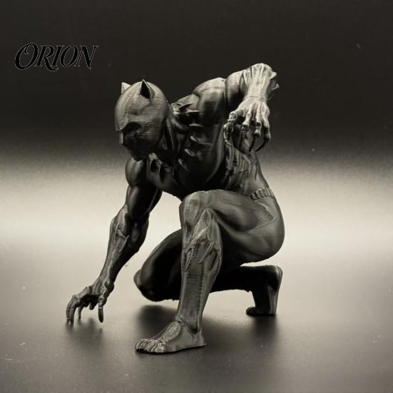 Коллекционные Модные Игрушки 3D Печатная Фигурка Черной Пантеры, Статуя Воина, Современное Настольное Искусство, Приседающая Боевая Поза, Матовый Декор для Игрового Стола