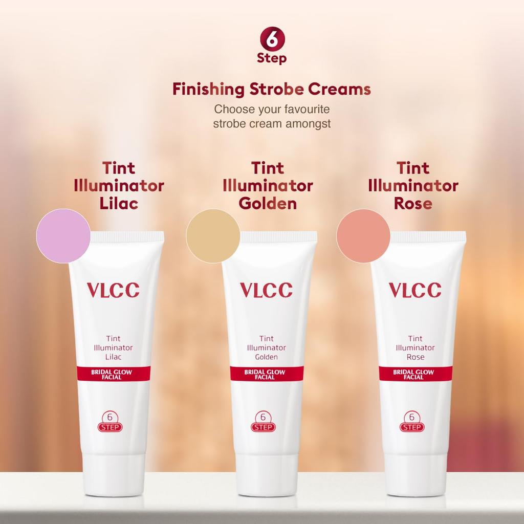 VLCC Bridal Glow Facial Kit 147g With Illuminator Strobe Creams For Radiant At Home Facial And Luminous Brightness