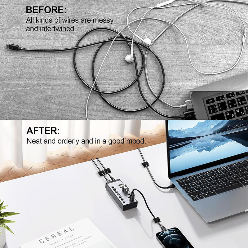 50Pcs Cable Clips Self Adhesive Cord Management Black Wire Holder Organizer Clamp Self-adhesive Car Wire Clip Accessories