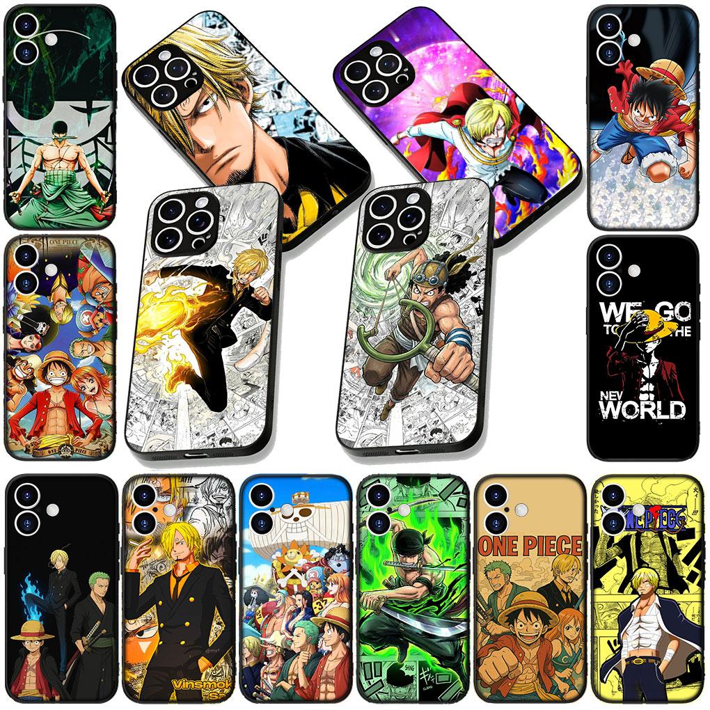 Cover for Apple iPhone 17 16 14 15 Pro Max Plus 15+ 16E XR ProMax Air + Phone Case Cartoon Sanji One Luffy Piece Roronoa Zoro