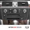 Для BMW E60 5 серии 2004-2009 Из кожи Алькантара/Углеродное волокно Накладка на центральную консоль, панель CD Стикер Аксессуар для интерьера автомобиля
