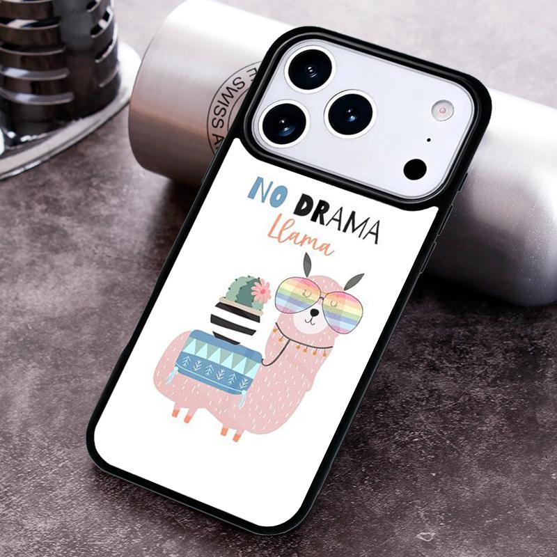 No Drama Prob Llama Lama Phone Case for iPhone 17 16 15 Pro Max Air 14 13 12 11 Plus Shockproof Capa Cover