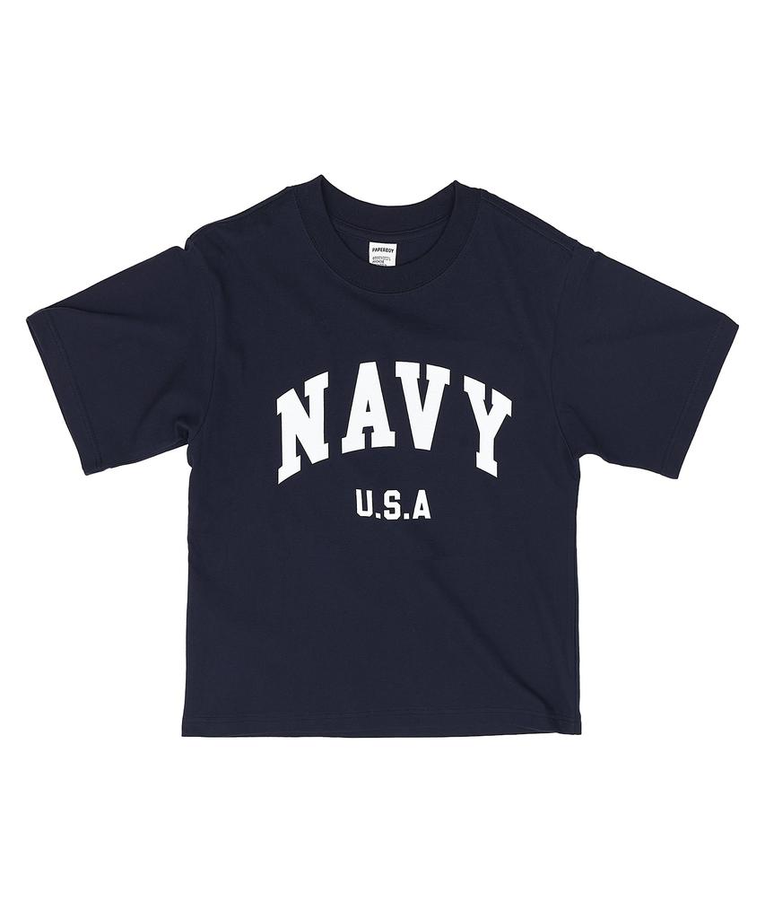 PAPERBOY Navy U.S.A Short Sleeve T-Shirt - White & Navy