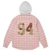 Supreme Applique Hooded Flannel Shirt Pink