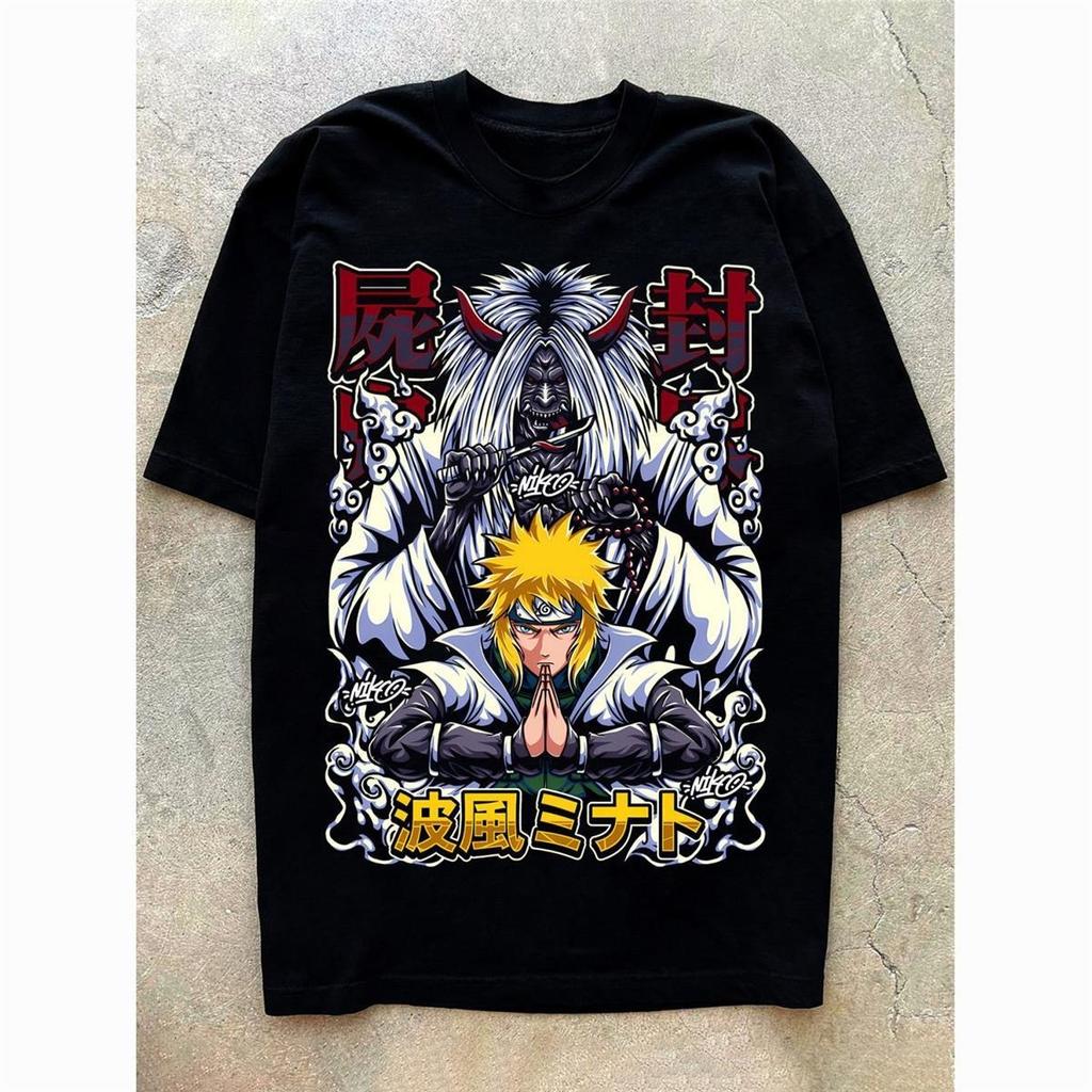 Anime Naruto Fireworks Casual HipHop Print Heavyweight Fashion TShirt for Unisex Loose Top in Style on Instagram