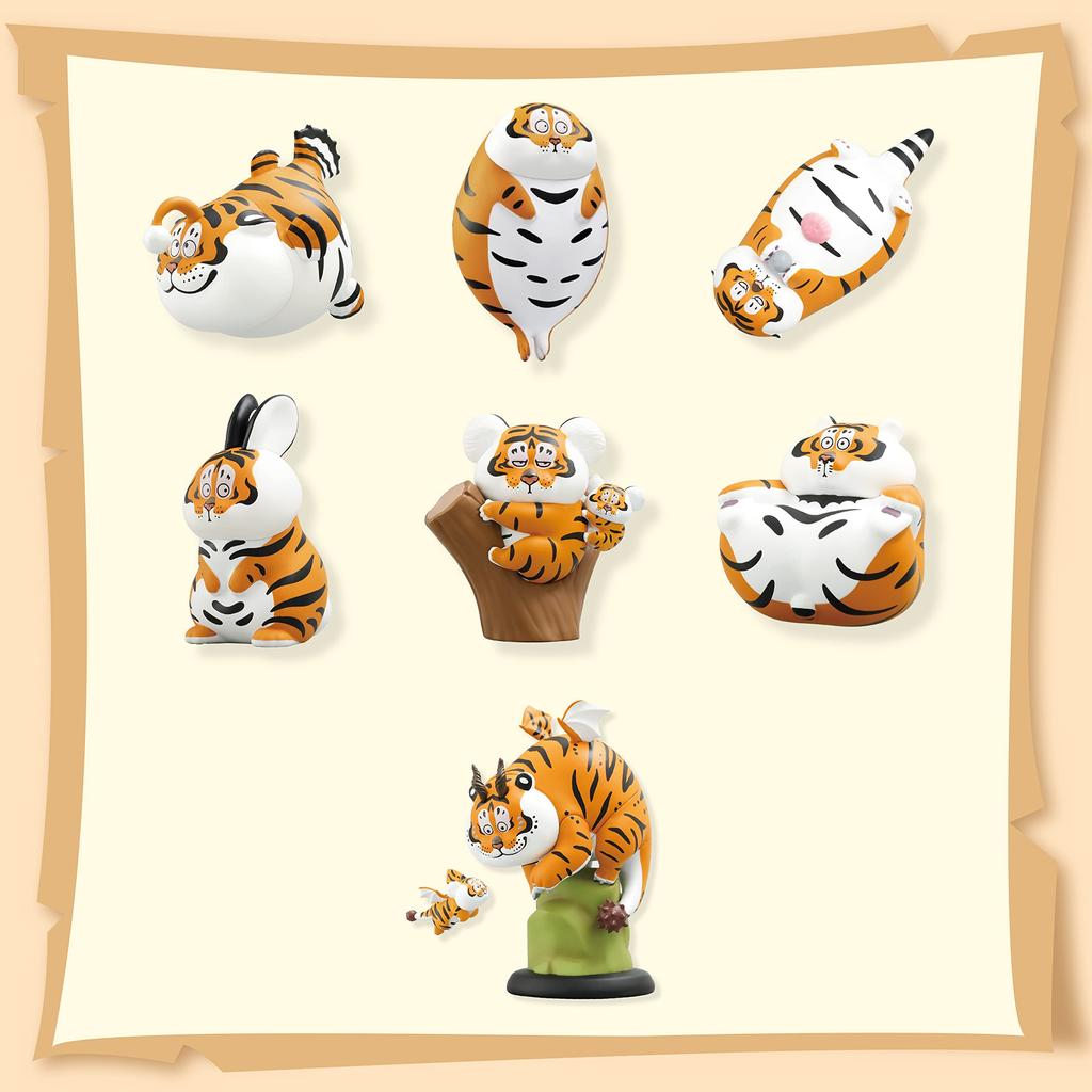 52TOYS Blind Box PANGHU 2 Action Figure Collectible Art Toy Hot Tiger Toy Cute Figure Creative Gift for Christmas Birthday Party Holiday (Whole Set)