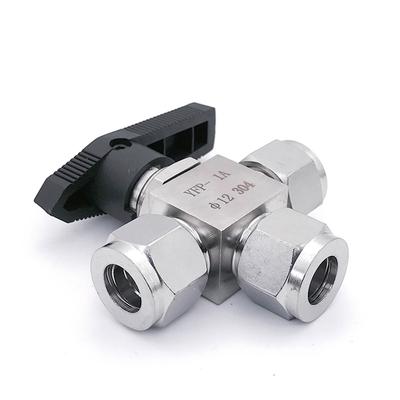 Подходит для трубок 3/4/6/8/10/12-20 мм 1/8" 1/4" 3/8" 1/2" OD, Т-образный шаровой кран с L-образным портом, компрессионный, нержавеющая сталь 304, для воды, газа, масла