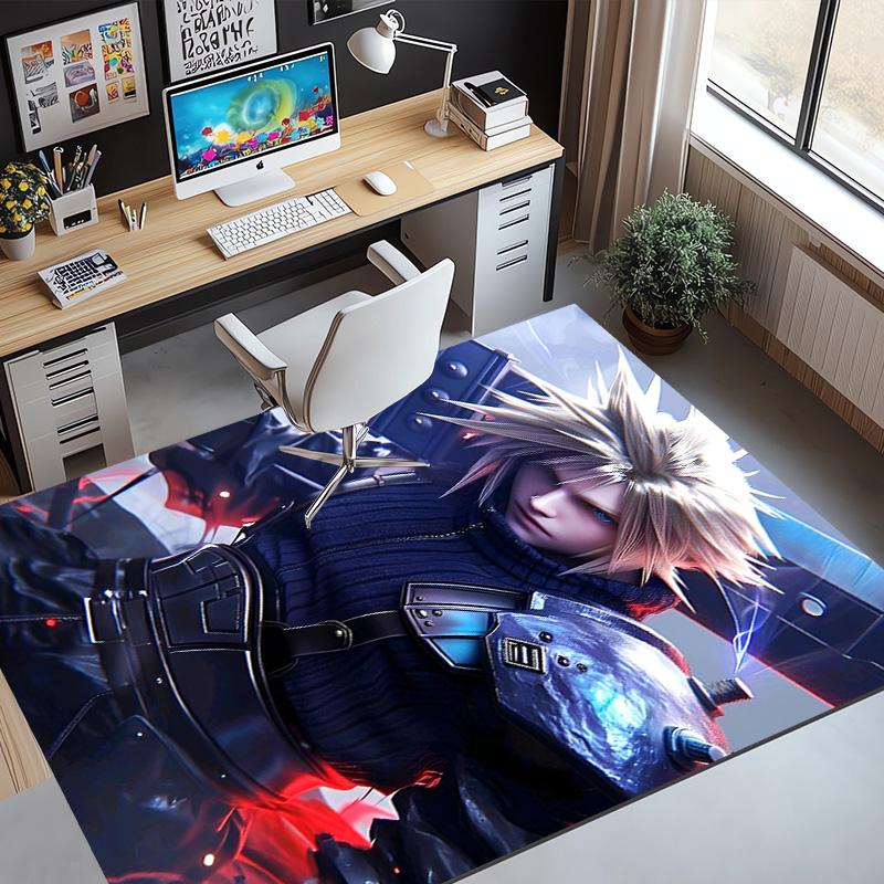 Final Fantasy Pattern Rug, Indoor/Outdoor Mat, for Picnic, Gameroom, Bedroom, Office, Living Room, Home Decor Carpet, Birthday Gift