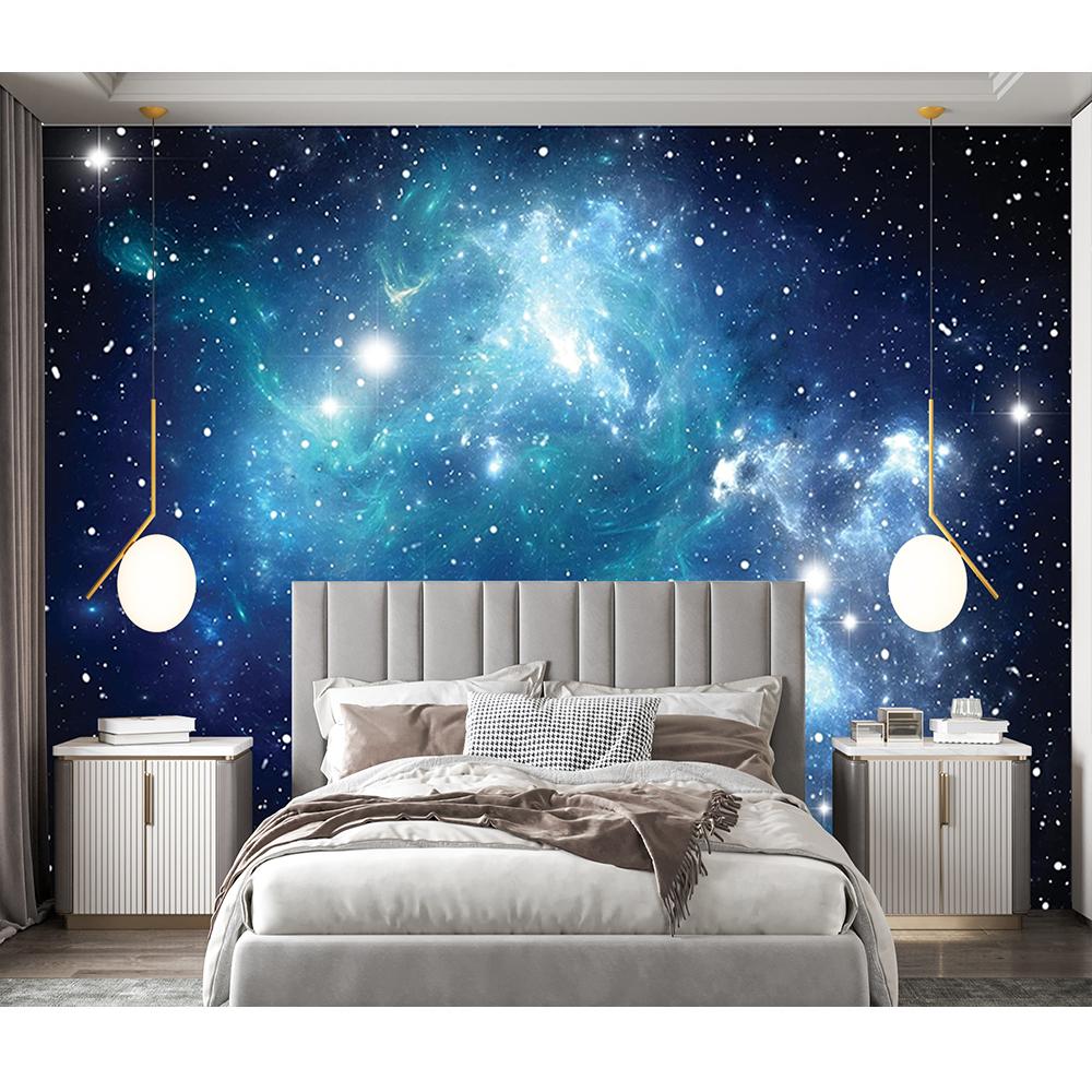 Галактика Звездное Настенное Фотообои Съемные Звездное Небо Наклейки На Стены Современная Гостиная Спальня Домашний Декор Обои