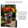 Mayan Abstract Colorful Resin Flower Pot for Garden & Living Room Décor, Green Plant Succulents & Bonsai Display