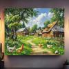 2D Фон для Фотосессии Портрет Курицы на Ферме