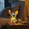 Cat Lamp Stained Resin Glass Night Light Soft Warm Glow 3D Animal-Themed LED Bedside Table Lamp Bedroom Decor