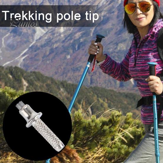 6 шт., сменные насадки для треккинговых удочек из вольфрамовой стали, нержавеющие, устойчивые к коррозии, прочная ручка, универсальные насадки для трости, насадки для треккинговых палок