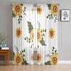 Sunflower Pattern Sheer Curtains For Living Room Kids Bedroom Tulle Curtains Kitchen Window Treatment Drapes