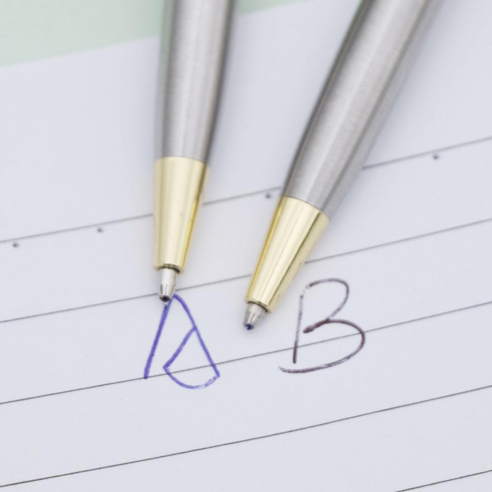 Простота, вращающаяся шариковая ручка из нержавеющей стали, синяя ручка, тонкий стержень, металлическая синяя шариковая ручка Biro, шариковая ручка Biro