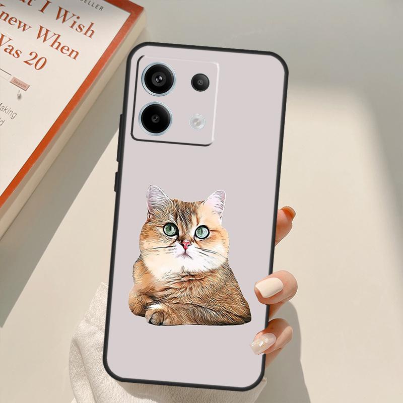Чехол для телефона British Shorthair Cat для Xiaomi Redmi Note 13 14 9 10 12 11 15 Pro Plus Чехол для Redmi 15 C 12C 13C 14C 10C