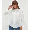 Dimanaf 2025 Women Spring Shirt Lace Blouse Long Sleeve Buttons Fashion Tops Tees Loose White Tees New