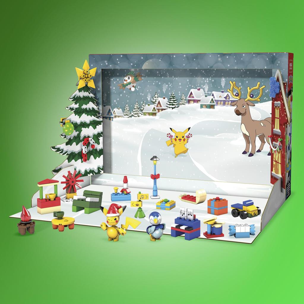 MEGA Pokemon Pikachu и Piplup Адвент Календарь Блок Номер 202 От 6 Лет Multi GYG99 Штук