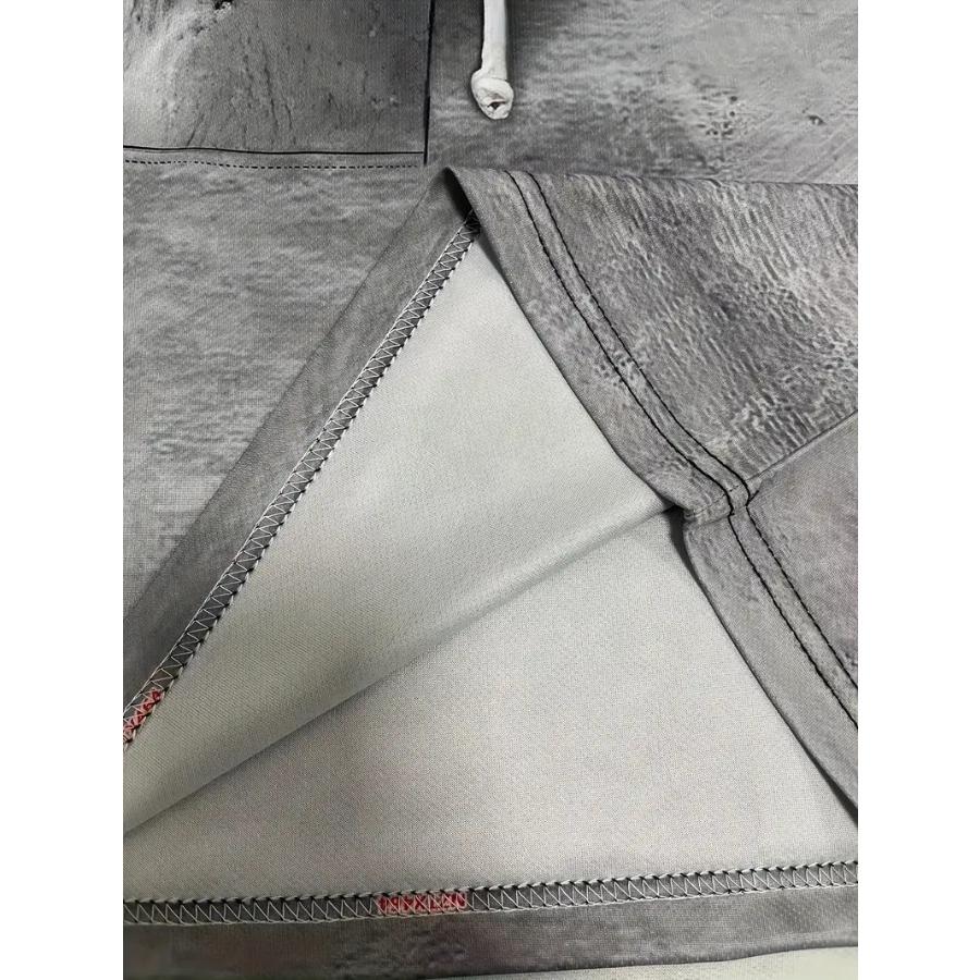 Летняя повседневная спортивная рубашка с коротким рукавом для мужчин - круглый вырез, слегка эластичная, полиэстер, принт, машинная стирка футболки