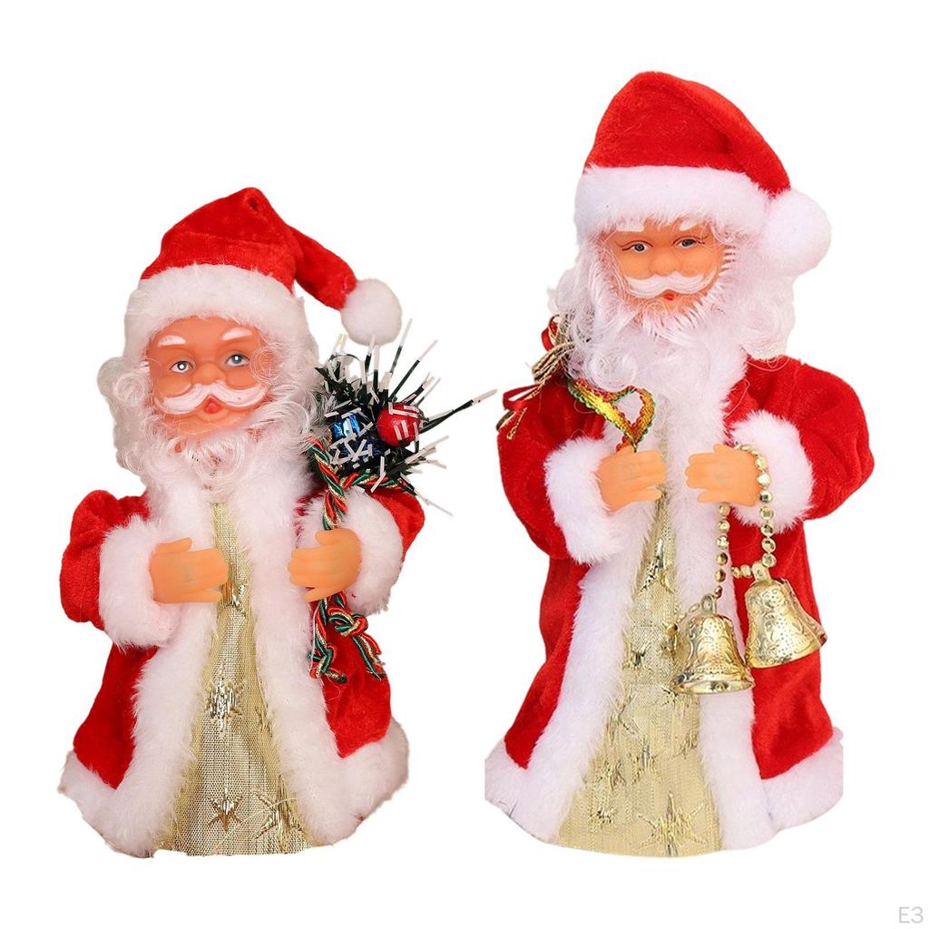 Электрический Санта Музыкальная игрушка Вращающиеся Интерактивные Украшения Рождественская Фигура Фигурка на Год