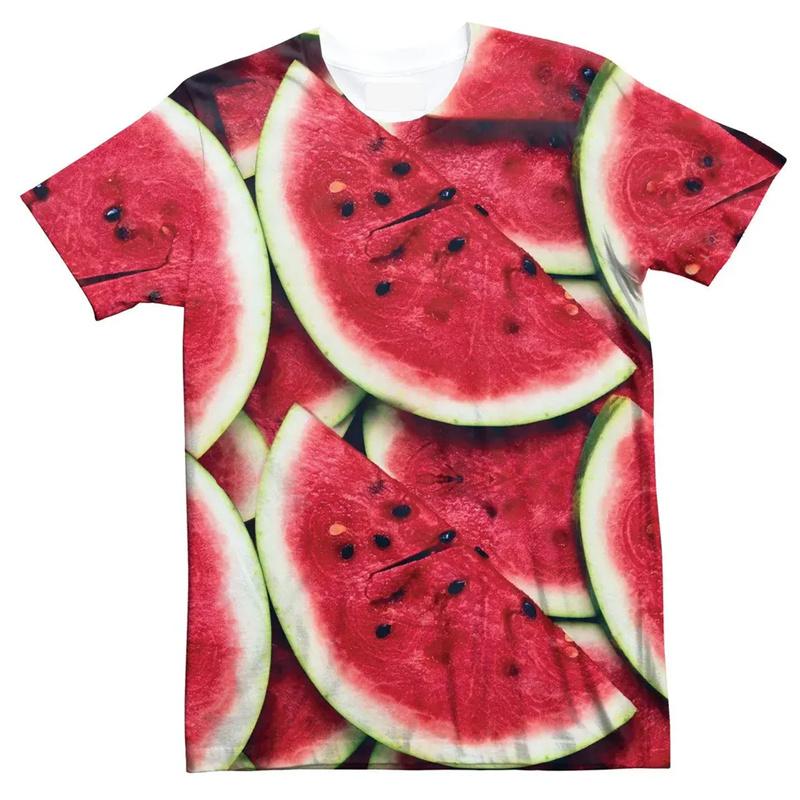 Fashion 3d Printed Fruit T Shirt For Men Vegetables Graphic T-Shirt Tops Women Summer Round Neck Short Sleeves Street Tee Shirts