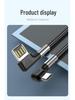 Новый изогнутый USB-кабель для зарядки, двусторонний USB-штекер, совместим с быстрой зарядкой Type-C для Huawei и Samsung